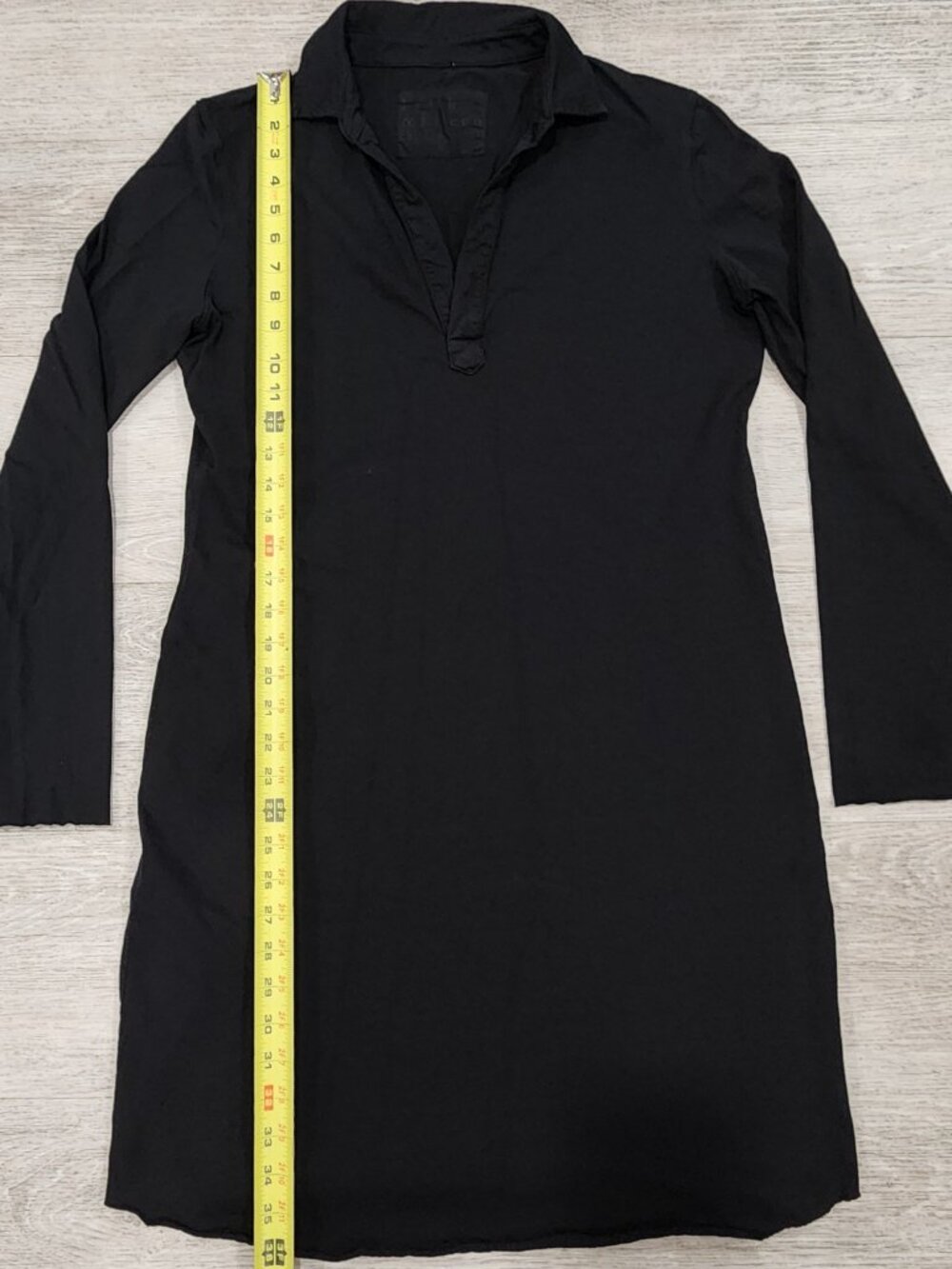Frank & Eileen Lab Nicole Long Sleeve Henley Dress Heritage Jersey Black Women M - Picture 6 of 8